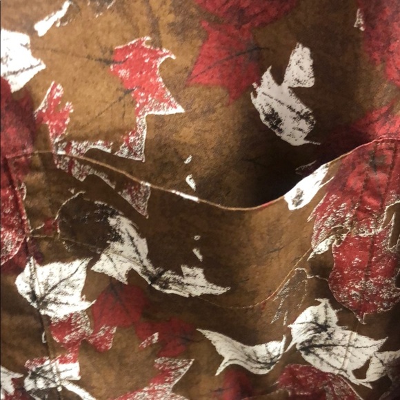 Daniel Cremieux Brown and White Casual Leaf Print Button Down Shirt - Picture 3 of 5